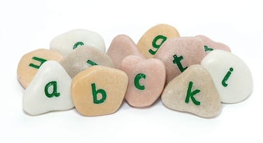 Yellow Door YD10 Alphabet Pebbles  Lowercase Kindergarten Grade to 3 Grade 5 H 3 L 3 W
