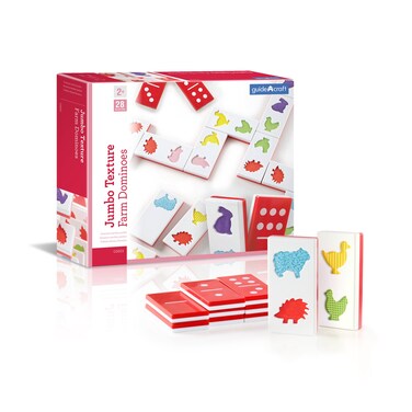 Guidecraft Jumbo Texture Dominoes Set  MultiColorTexture Sort and Matching Game for Toddlers Kids Memory and Sensory Skills Development Toy