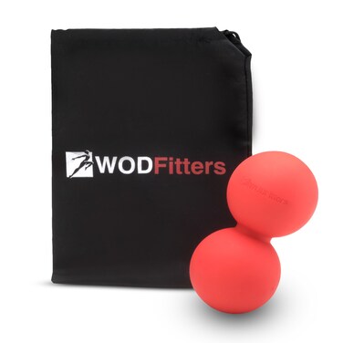 WODFitters Double Lacrosse Ball Peanut Massage Ball for Thoracic Spine  Foam Roller Ball with Carrying Case Stocking Stuffer Red