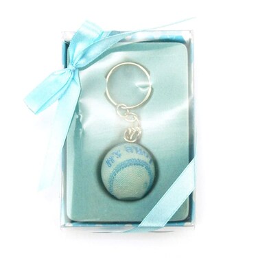 Homeford Baby Shower Party Favor Its a BoyGirl Baseball Key Chain Light Blue