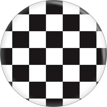 Ska Checkers Black On White  1 ButtonPin