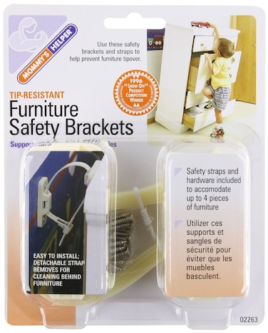 Mommys Helper  Tip Resistant Furniture Safety Brackets 2 Pack