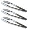 Chef Craft Stainless Steel Clam Shell Food Service Tongs with Sliding Rings Quality Construction Dishwasher Safe 16 Set of 3 Silver