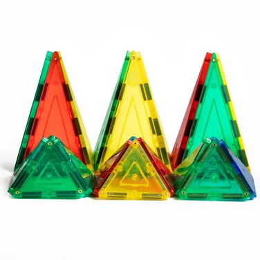 Shapemags 48 Pcs Magnet Building Tiles Magnetic Blocks  Magnetic Toys Triangle Accessories Set Award Winning STEM Educational 3D Construction Blocks Set Magnetic Tiles Building Set for Kids