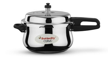 Butterfly Stainless Steel 55Liter Curve Pressure Cooker Large Silver