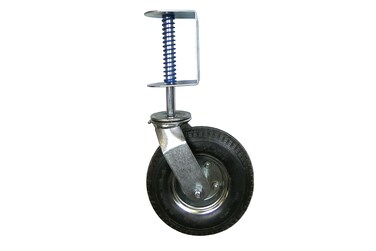Shepherd Hardware 9798 8Inch Pneumatic SpringLoaded Gate Caster 200lb Load Capacity and Universal MountBlack