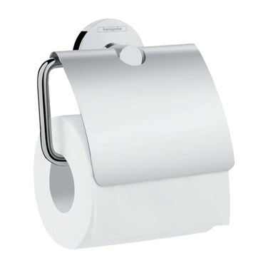 hansgrohe Toilet Paper Holder with Cover 5inch Toilet Paper Holder in Chrome 41723000