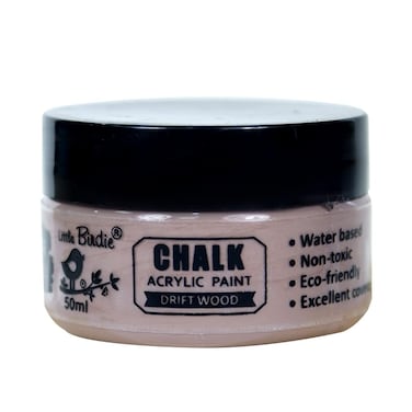 Little Birdie Home Decor Chalk Paint Drift Wood  50ml Chalk Paint for Wood Furniture Wall Home Decor Glass Paper Terracotta Pots  Matte Acrylic Chalk Paint  Multi Surface Paint
