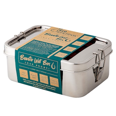 Ecolunchbox Stainless Steel Bento Box Rectangle  Holds 5 Cups Food  Leakproof