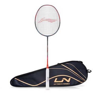 LiNing Wind Lite 800 II Carbon Graphite Badminton Strung Racket with Full Racket Cover Dark GreyRed
