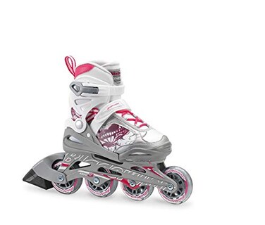 Rollerblade Bladerunner Phoenix Girls Adjustable Fitness Inline Skate White and Pink Junior Value Performance Inline Skates Youth Junior 1 to 4
