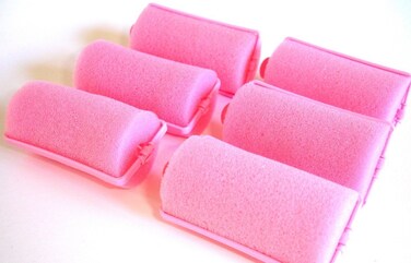 2 Pack each contains 6 rollers Soft PINK Foam Hair Styling Rollers SPONGE Curlers LARGE 1 you are getting total of 12 rollers