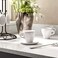 CUISINOX White Porcelain Espresso Cups and Saucers Set 2 oz Set of 6