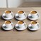 CUISINOX White Porcelain Espresso Cups and Saucers Set 2 oz Set of 6