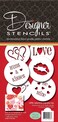 Designer Stencils Valentine CupcakeCookie Stencils BeigeSemiTransparent