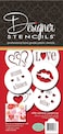 Designer Stencils Valentine CupcakeCookie Stencils BeigeSemiTransparent