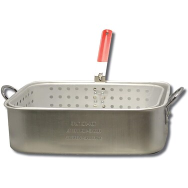 King Kooker KK6 15Quart Aluminum Rectangular Fry Pan and Basket
