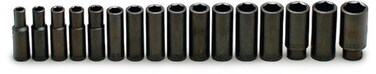 12 Drive 16 pc Set 6 Point Deep Impact Socket 10mm 27mm