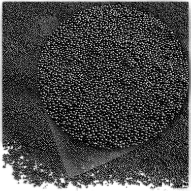 The Crafts Outlet 1oz28g Metallic Finish Glass Microbeads 06mm Ideal for Caviar Nails Metallic Black