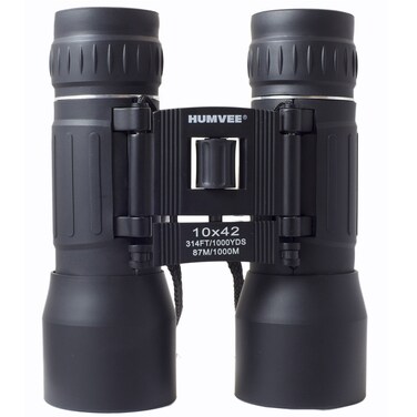 Humvee HMVB10X42BLK Rubber Armor Compact Binocular with AntiReflective Ruby Red Lens 10x42 Black