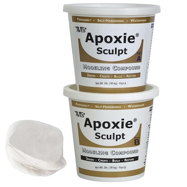 Apoxie Sculpt  2 Part Modeling Compound A  B  4 Pound WhiteStone White