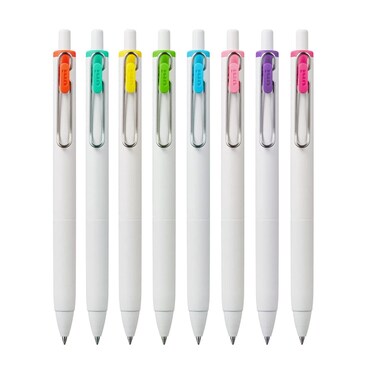 uniball One Dream UMN S 07mm Retractable Gel Pen  White Body Multicolor Ink Pack of 8