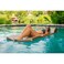 TRC Recreation Ultra Sunsation 25 Thick Vinyl Coated Foam Swimming Pool Float Mat Adult Lounger with Builtin Roll Pillow Tropical Teal