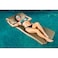TRC Recreation Ultra Sunsation 25 Thick Vinyl Coated Foam Swimming Pool Float Mat Adult Lounger with Builtin Roll Pillow Tropical Teal