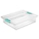 Sterilite Large Clip Box Stackable Small Storage Bin with Latching Lid Plastic Container to Organize Paper Office Clear Base and Lid 6Pack