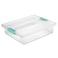 Sterilite Large Clip Box Stackable Small Storage Bin with Latching Lid Plastic Container to Organize Paper Office Clear Base and Lid 6Pack