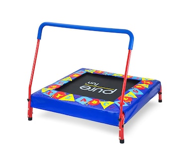 Pure Fun 36inch Preschool Jumper Kids Trampoline with Handrail Ages 3 to 7