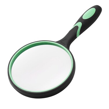 Large Magnifying Glass 10X Handheld Reading Magnifier for Seniors  Kids  100MM 4INCHES Real Glass Magnifying Lens for Book Newspaper Reading Insect and Hobby Observation Classroom Science Green