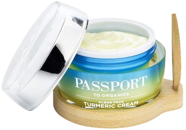 Passport to Organics Clear Face Turmeric Cream  Lightweight Face Cream for Sensitive Skin  AntiAging Skin Care with Vitamin E Turmeric Aloe Vera  More  Everyday Face and Neck Cream  17oz