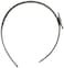 Caravan Basic Medium Black Headband With Polished And Painted Matt Silver Rose
