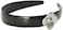Caravan Basic Medium Black Headband With Polished And Painted Matt Silver Rose