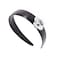 Caravan Basic Medium Black Headband With Polished And Painted Matt Silver Rose