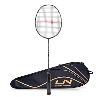 LiNing GForce Superlite Max 9 Carbon Fiber Strung Badminton Racket with Free Full Cover Dark GreyBlack