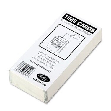 Lathem Time E7100 Time Card for Lathem Model 7000E Numbered 1100 TwoSided 100Pack