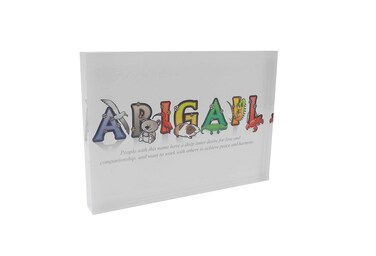 Feel Good Art A7 Diamond Polished Acrylic Token Girls Name with MeaningAbigail 105 x 74 x 2cm 74 x 105 cm Multicoloured