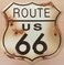 Collectible Badges Route Rt 66 Rusty Distressed Look Metal Tin Sign
