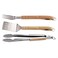 Jim Beam 3Piece Grilling Barbecue Tool Set with Wooden Handles IncludesSpatula Fork and Tongs for Outdoor Cooking 19x95x10 Metal