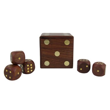 Shalinindia 3280 Five Set 23 Game Dice Box Wooden