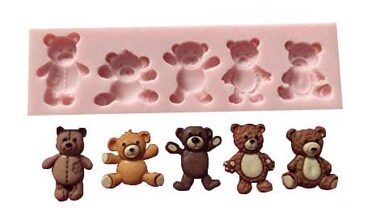 Sweet Bears teddy bears animals MEASUREMENTS SECOND PICTURENO RETURNS Silicone Mold By Oh Sweet Art