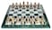 StonKraft Collectible Green Marble Chess Board Set  Brass Crafted Pieces Pawns  Decorative Stone Chess  Home Dcor  20 Inches