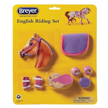 Breyer 2050 Traditional English Riding Set  Hot Colors  Horse Toy Accessory 19 Scale Pink Purple 925L x 11H H