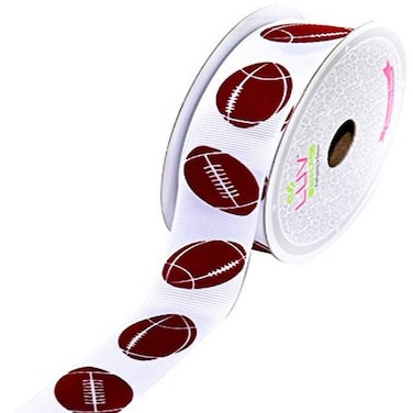 Creative Ideas GSO0708FOT Grosgrain 78Inch Sports Ribbon 10Yard Football