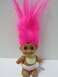 Russ Berrie My Lucky Mini 25 Baby Troll Doll  Hot Pink Hair