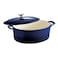 Tramontina Covered Oval Dutch Oven Gourmet Enameled Cast Iron 7Quart Gradated Cobalt 80131078DS