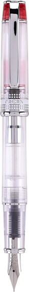 PILOT Prera Fountain Pen Clear Barrel with RedSilver Accents Medium Nib 60823