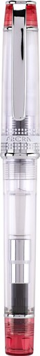 PILOT Prera Fountain Pen Clear Barrel with RedSilver Accents Medium Nib 60823